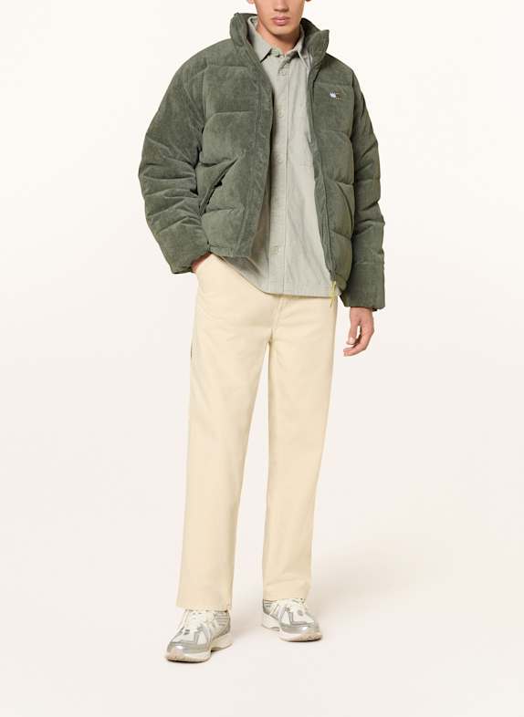 TOMMY JEANS Steppjack van corduroy DONKERGROEN