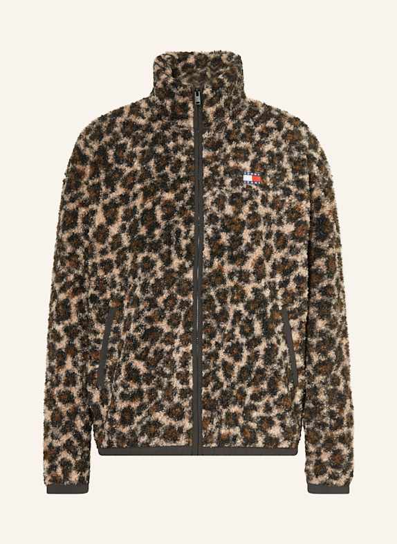 TOMMY JEANS Teddyfell-Jacke HELLBRAUN / BRAUN / DUNKELGRAU