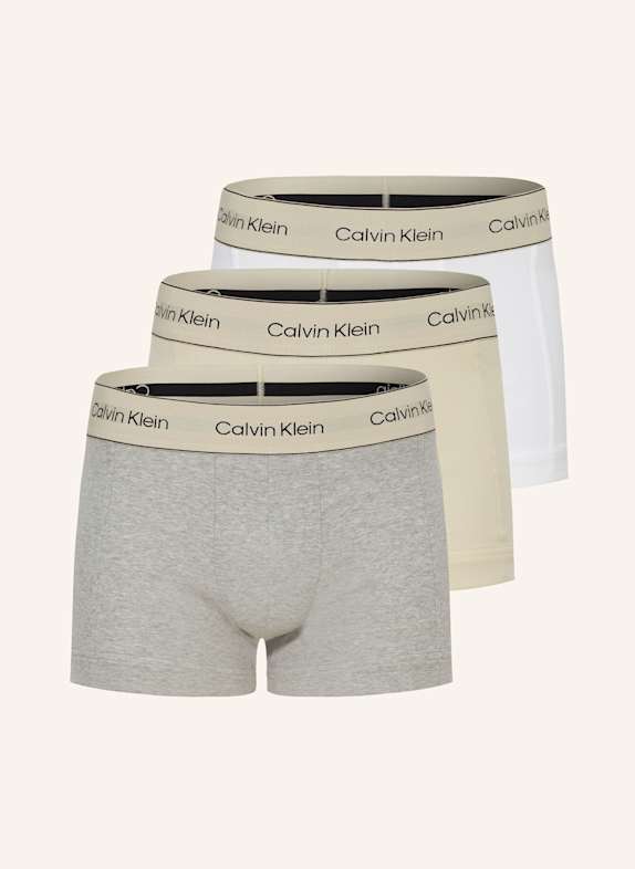 Calvin Klein 3er-Pack Boxershorts HERITAGE COTTON STRETCH HELLGRAU/ CREME/ WEISS