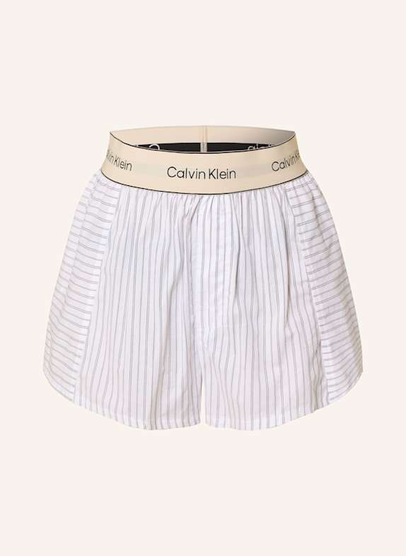 Calvin Klein Schlafshorts HERITAGE COTTON POPLIN WEISS/ GRAU
