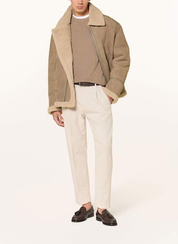 TOMMY HILFIGER jachetă de piele TAUPE