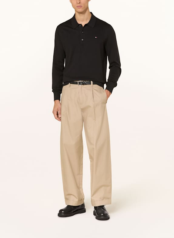 TOMMY HILFIGER Gebreid poloshirt ZWART