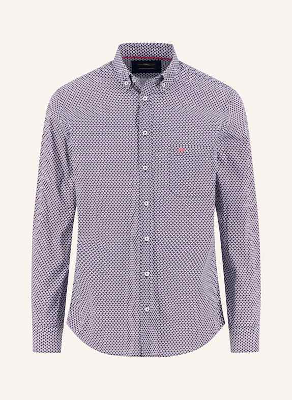 FYNCH-HATTON Košile Regular Fit TMAVĚ MODRÁ/ BÍLÁ/ ČERVENÁ