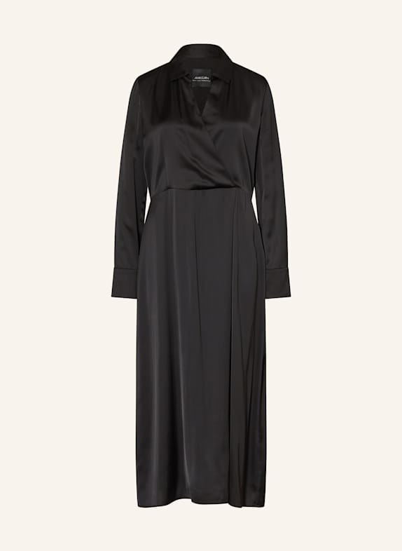 MARC CAIN Satinkleid in Wickeloptik 900 BLACK