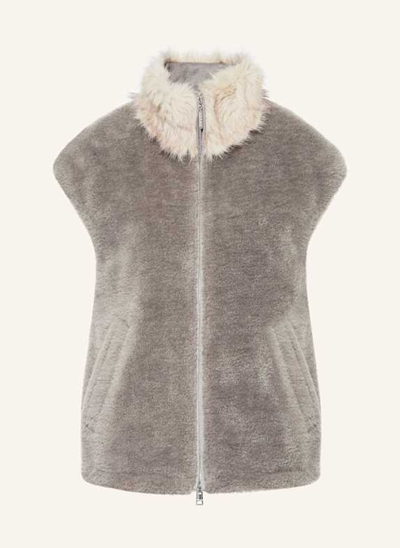 MARC CAIN Kunstfell-Weste 836 soft charcoal