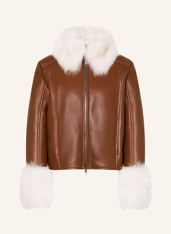 MARC CAIN Lederjacke 639 dark chestnut brown