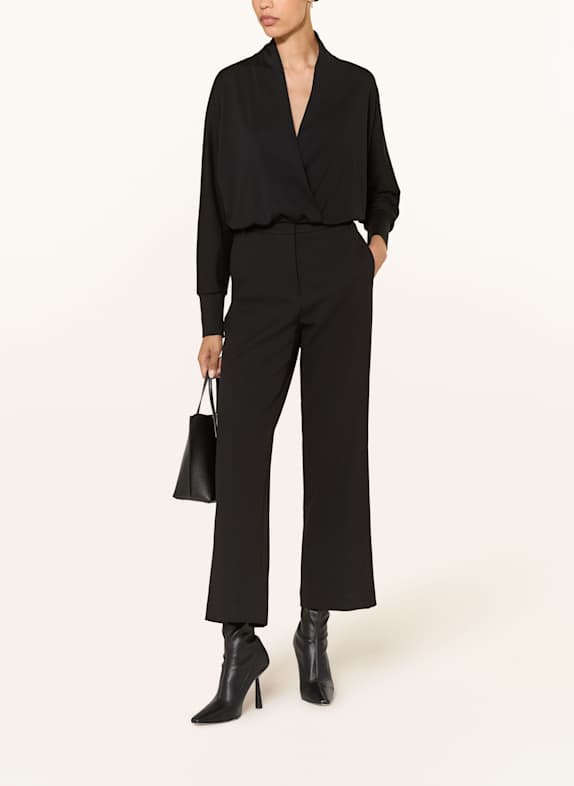 MARC CAIN Longsleeve in Wickeloptik 900 BLACK