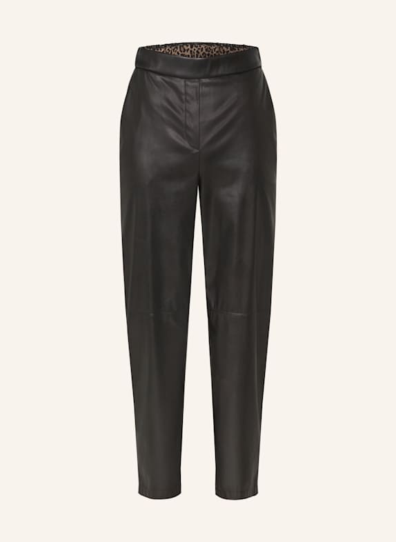 MARC CAIN Trousers RANCHI in leather look 900 BLACK