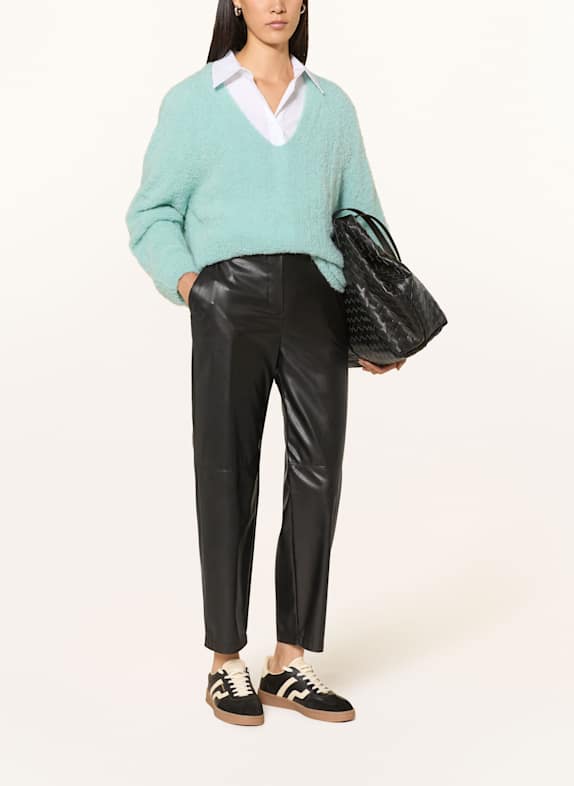 MARC CAIN Hose RANCHI in Lederoptik 900 BLACK