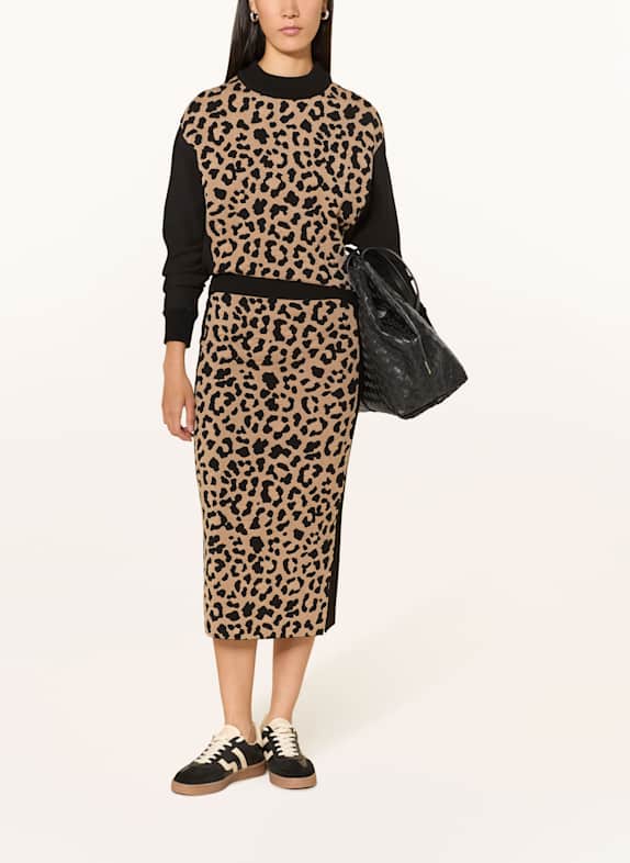 MARC CAIN Rock im Materialmix 900 BLACK