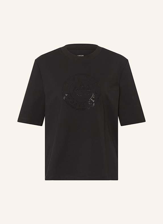 MARC CAIN T-Shirt mit Schmucksteinen 900 BLACK