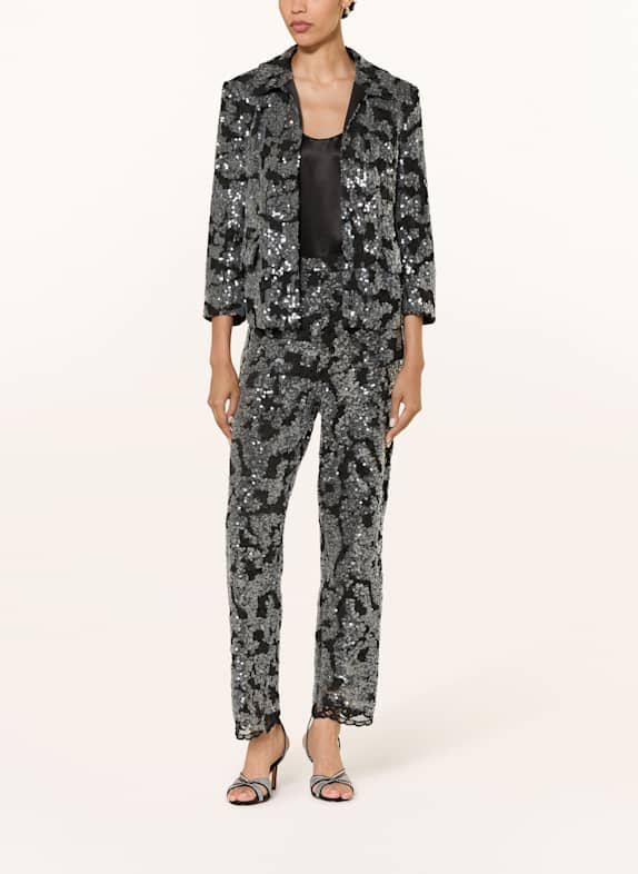 MARC CAIN Spitzenblazer mit Pailletten und 3/4-Arm 900 BLACK