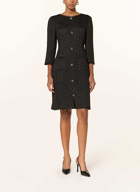 MARC CAIN Bouclé-Kleid mit Glitzergarn und 3/4-Arm 900 BLACK