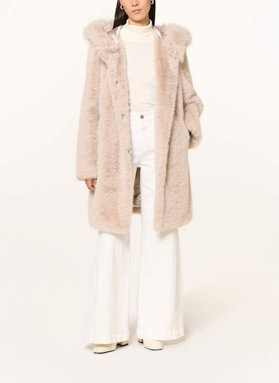 MARC CAIN Kabát z umělé kožešiny 646 warm stone