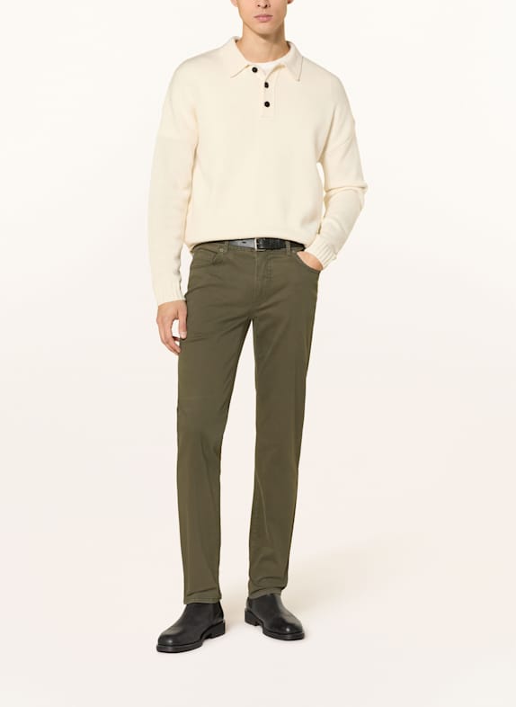 BRAX Byxor CADIZ Straight Fit OLIVGRÖN