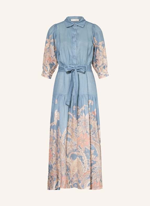 dea kudibal Hemdblusenkleid PALMADEA aus Leinen mit 3/4-Arm BLAU / WEISS / BRAUN