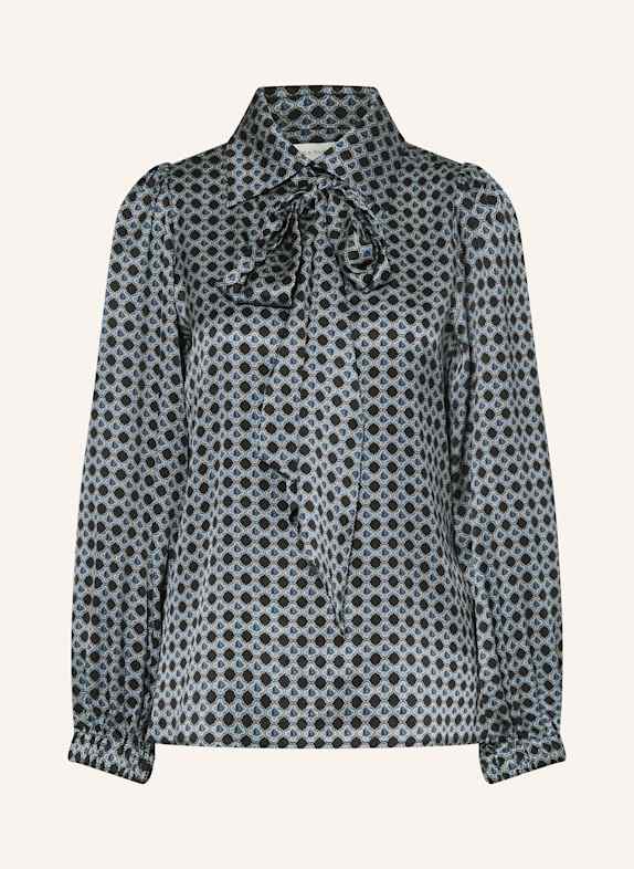 dea kudibal Blusenshirt KIKKIDEA aus Seide mit abnehmbarer Schluppe DUNKELBLAU / HELLBLAU