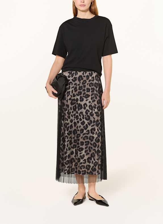 s.Oliver BLACK LABEL Plisseerock GRAU / SCHWARZ