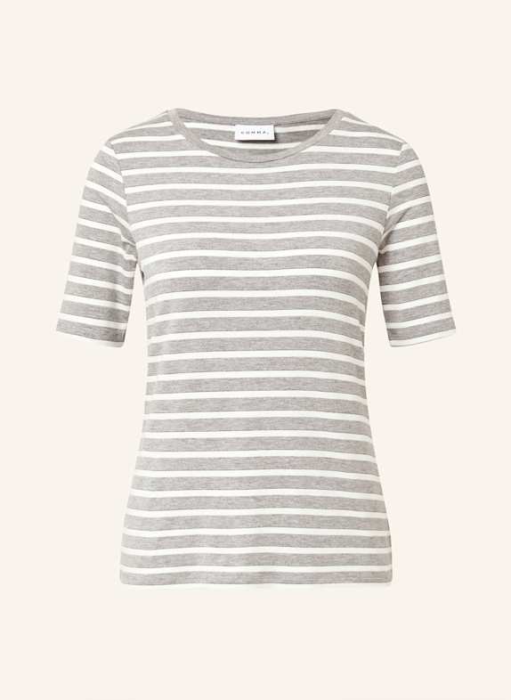 comma T-Shirt GRAU/ WEISS