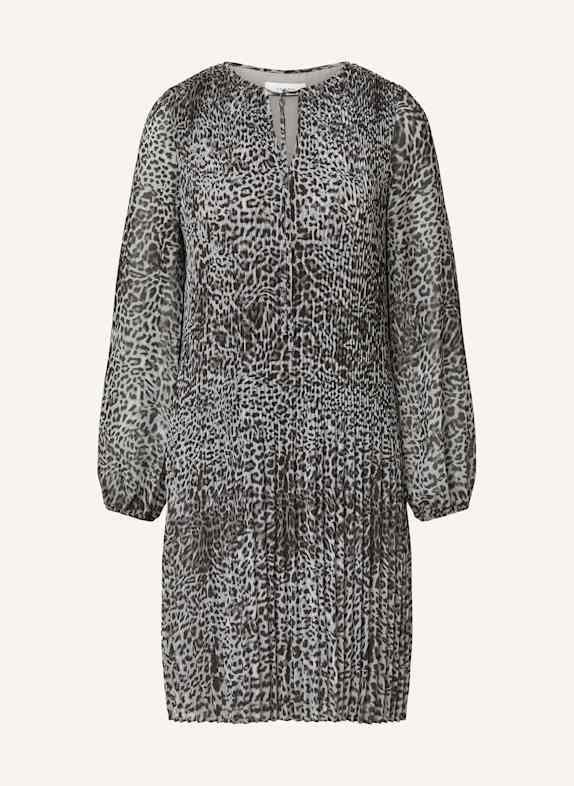 comma Plisseekleid GRAU/ DUNKELGRAU/ SCHWARZ
