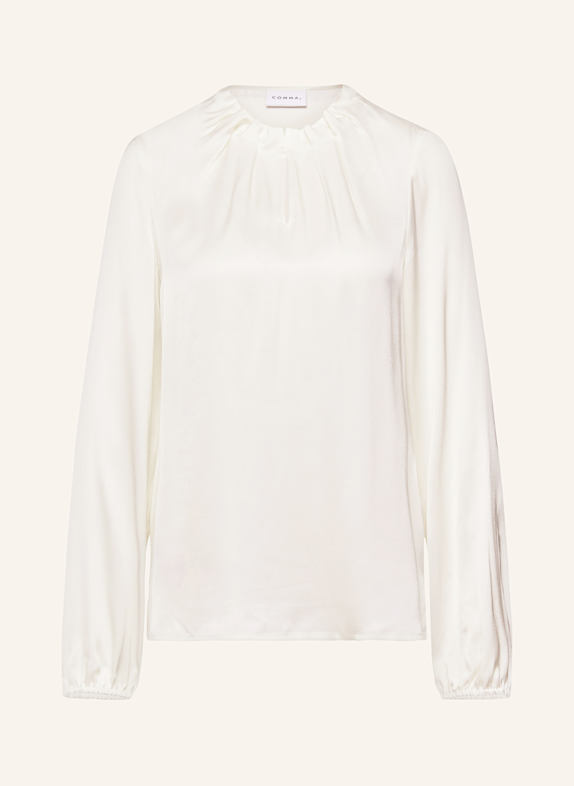comma SONJA shirt blouse in satin with ruffles WHITE
