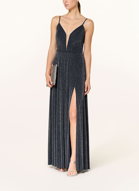 VM Vera Mont Abendkleid mit Glitzergarn und Cut-outs DUNKELBLAU/ SILBER