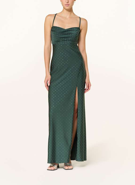 VM Vera Mont Abendkleid mit Cut-outs und Schmucksteinen DUNKELGRÜN/ SILBER