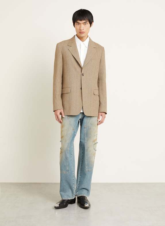GOLDEN GOOSE Veste en lin MARRON CLAIR / OR