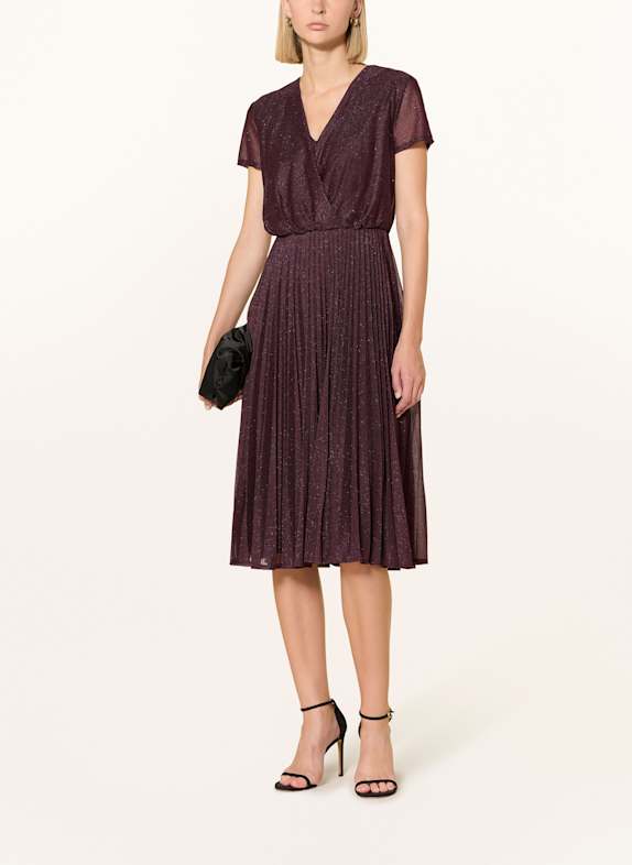 Vera Mont Robe de cocktail avec fil pailleté et plissé LILAS FONCÉ