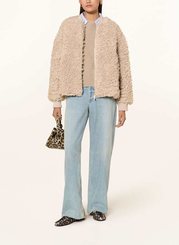 MRS & HUGS Teddyfell-Jacke BEIGE