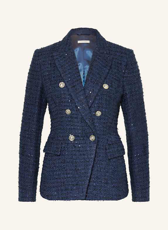 lilienfels Bouclé-Blazer mit Pailletten DUNKELBLAU
