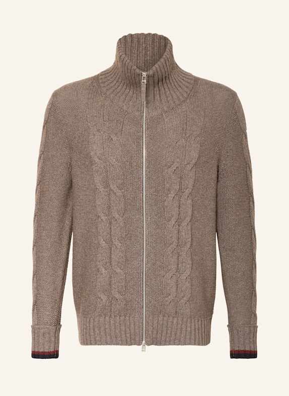 FTC CASHMERE Strickjacke mit Cashmere TAUPE