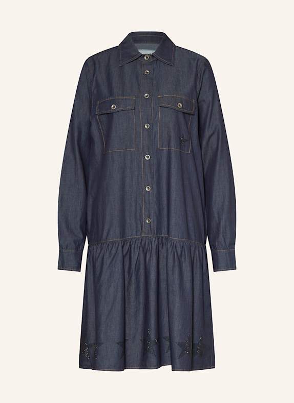 Grace Hemdblusenkleid in Jeansoptik mit Schmucksteinen DUNKELBLAU