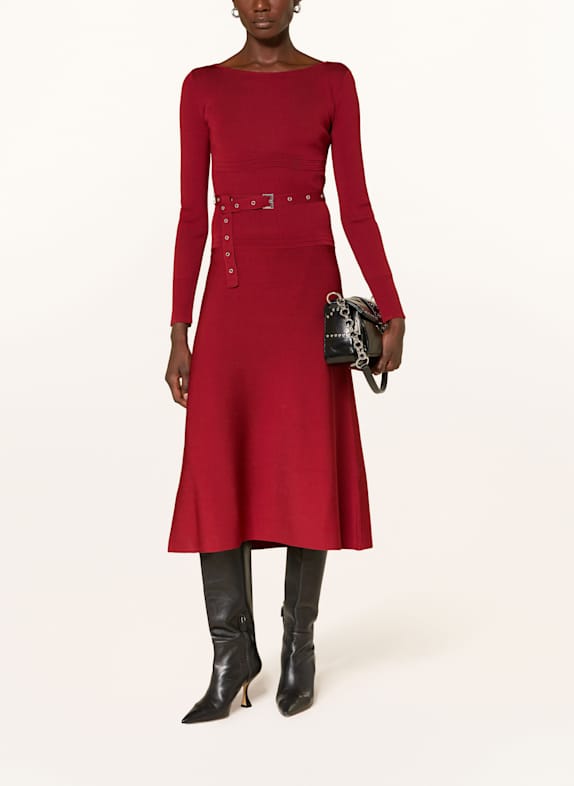 PATRIZIA PEPE robe en maille ROUGE FONCÉ