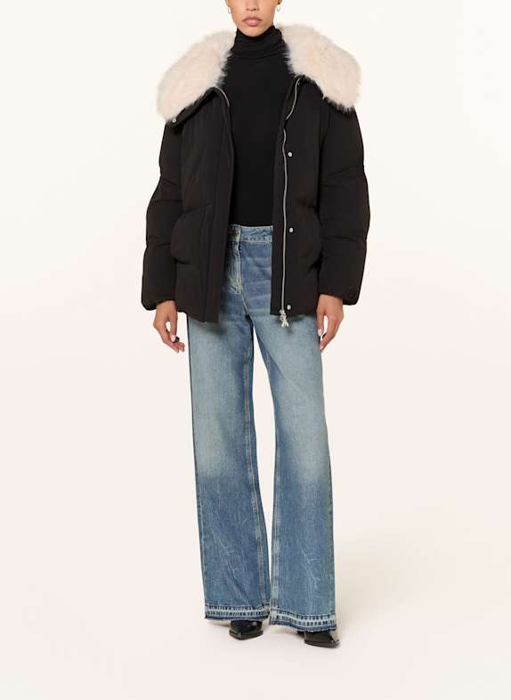 PATRIZIA PEPE Steppjacke PIUMINO mit Kunstfell SCHWARZ