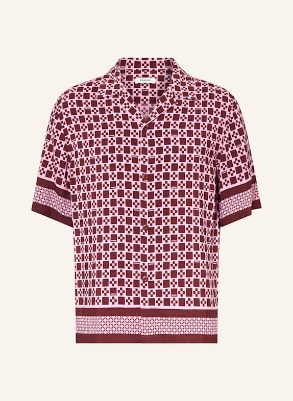 SANDRO Resorthemd Slim Fit aus Satin ROSA/ DUNKELBRAUN