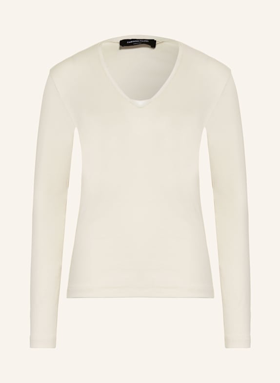 FABIANA FILIPPI Longsleeve mit Schmuckperlen CREME