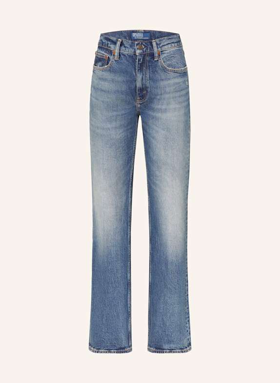 LONG SLEEVE polo box W 4BAR CUFF IN FINE MERINO WOOL Blau Flared jeans 001 PEORIA WASH