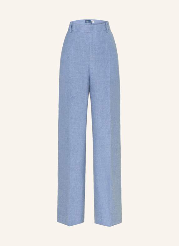 Antigua Syracuse Orange Nova Polo Wide leg trousers with linen BLUE