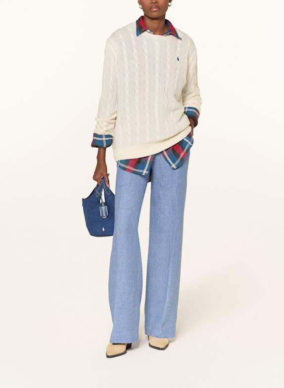 POLO RALPH LAUREN Marlenehose mit Leinen BLAU