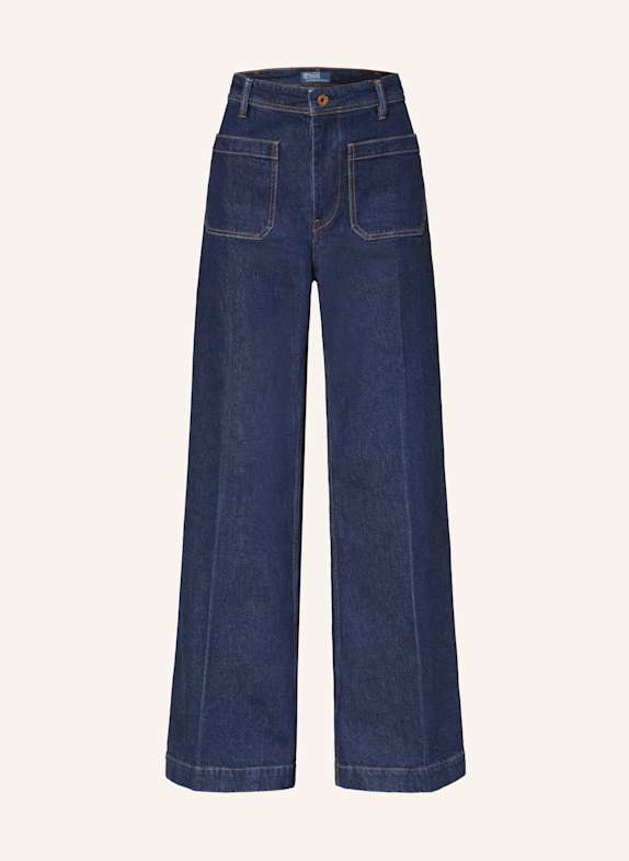 LONG SLEEVE polo box W 4BAR CUFF IN FINE MERINO WOOL Blau Bootcut jeans 001 KINSEY WASH