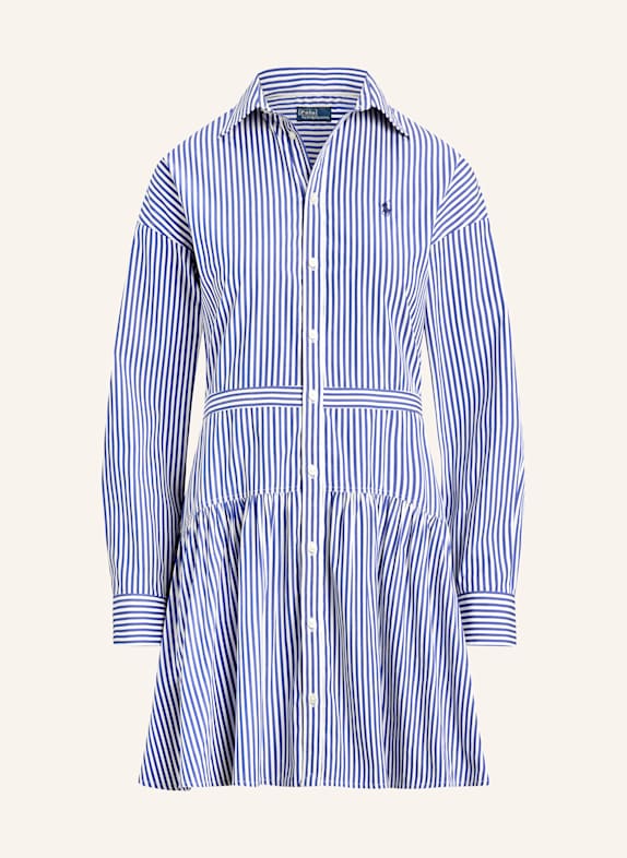 POLO RALPH LAUREN Hemdblusenkleid BLAU/ WEISS