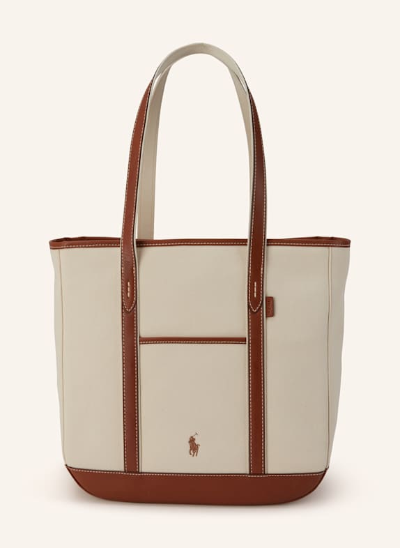 POLO RALPH LAUREN Torba shopper KREMOWY/ KONIAKOWY