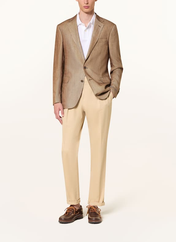 POLO RALPH LAUREN Modern fit colbert met linnen BRUIN / MARRON FONCÉ