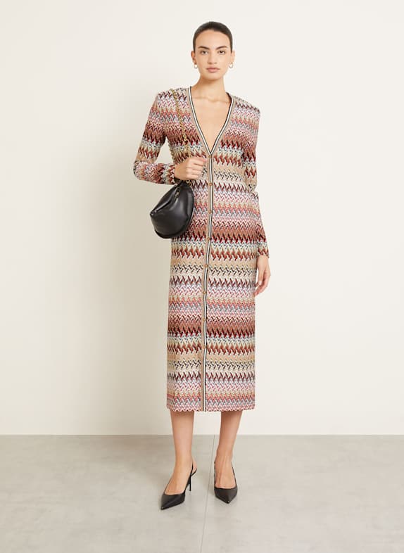 MISSONI Strickjacke WEISS / BRAUN / GELB