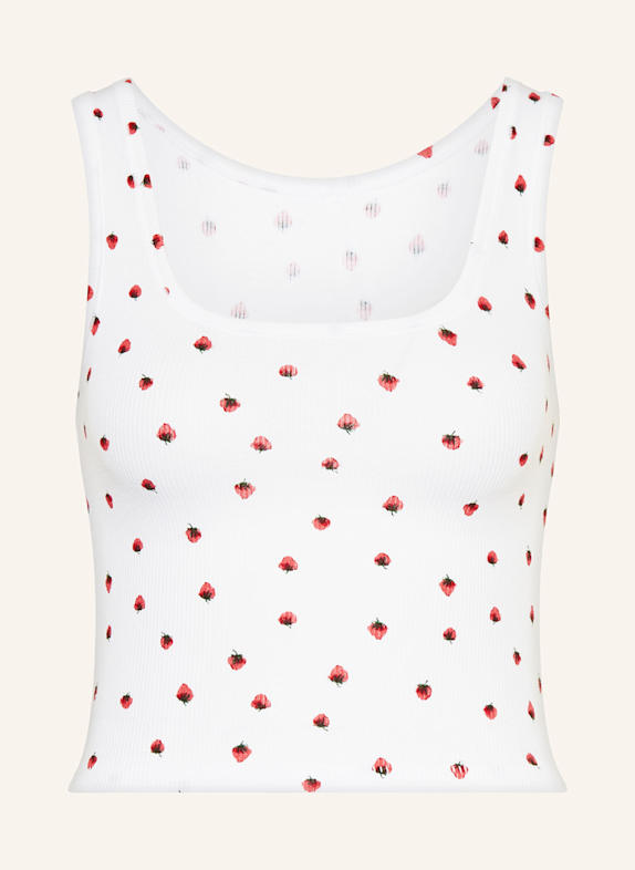 SKIMS Lounge-Top COTTON RIB CREME/ ROT/ GRÜN