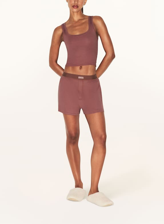 SKIMS Loungeshorts COTTON RIB redwood redwood