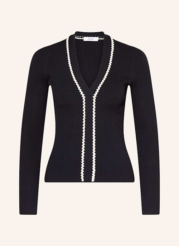 REISS Sweter LAURI GRANATOWY/ BIAŁY
