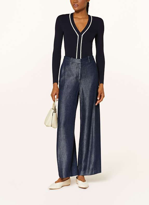 REISS Pull LAURI BLEU FONCÉ / BLANC
