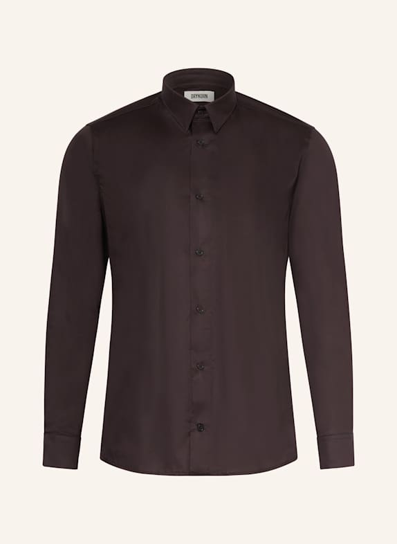 DRYKORN Koszula DANEEL slim fit CIEMNOBRĄZOWY